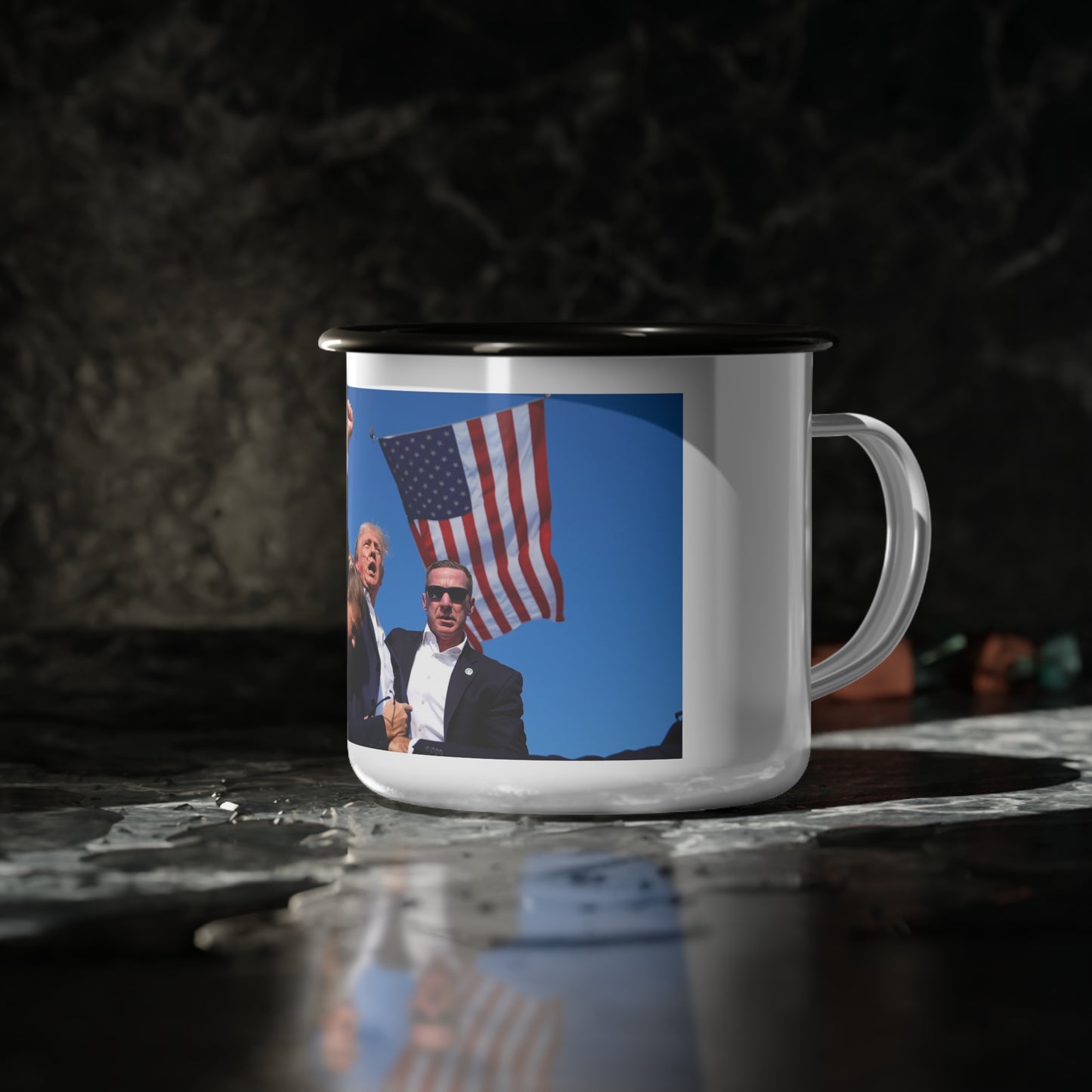 Trump Fight Enamel Camp Cup